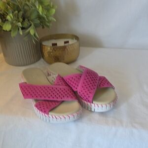 Ilse Jacobsen Pink Perforated Sandals